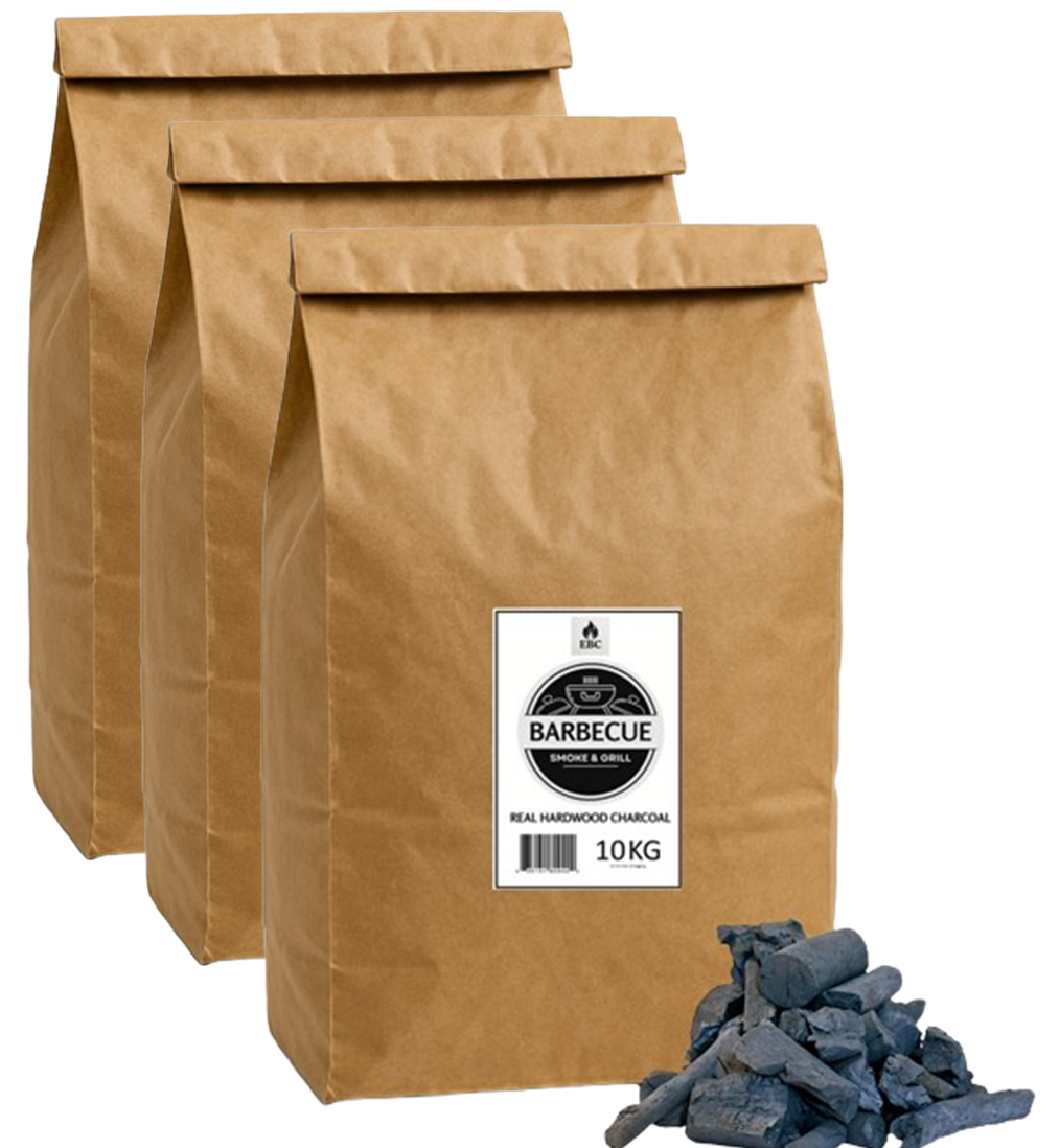 3x10kg real hardwood lumpwood BBQ charcoal bag — Ever Burning Charcoal UK